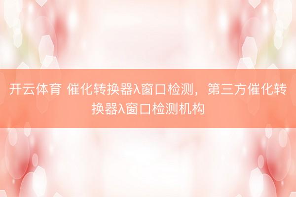 开云体育 催化转换器λ窗口检测，第三方催化转换器λ窗口检测机构