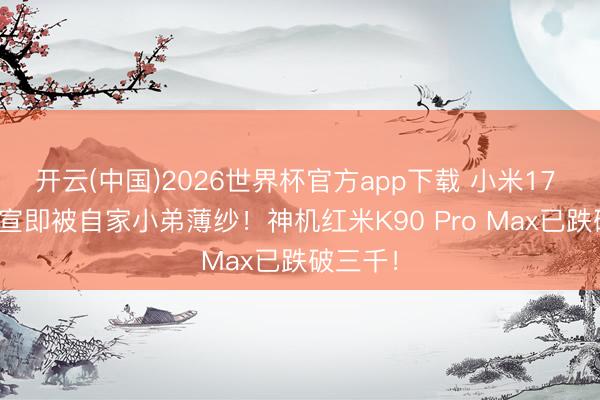 开云(中国)2026世界杯官方app下载 小米17 Max官宣即被自家小弟薄纱！神机红米K90 Pro Max已跌破三千！