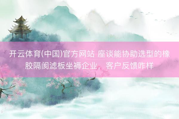 开云体育(中国)官方网站 座谈能协助选型的橡胶隔阂滤板坐褥企业,客户反馈咋样