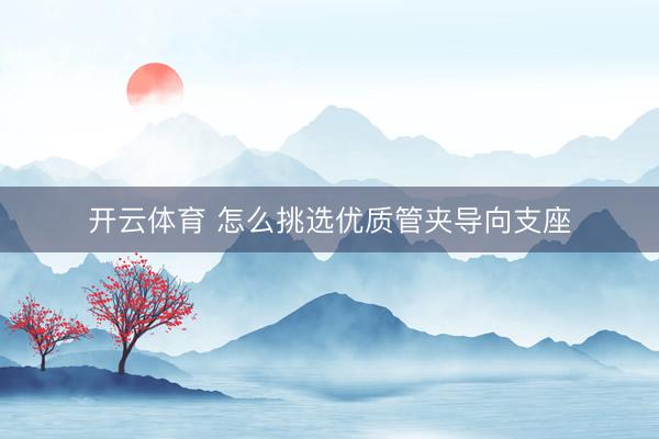 开云体育 怎么挑选优质管夹导向支座