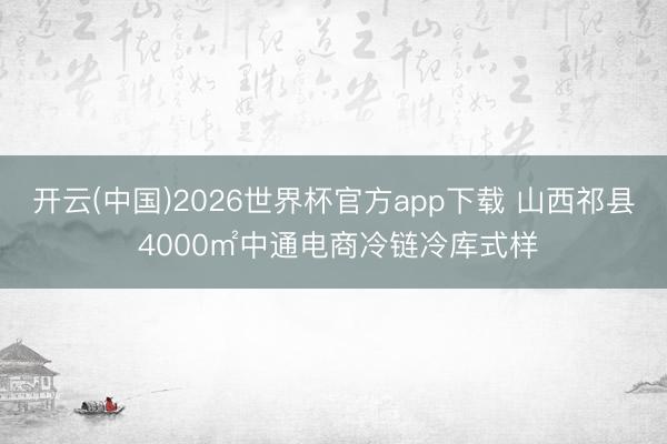 开云(中国)2026世界杯官方app下载 山西祁县 4000㎡中通电商冷链冷库式样