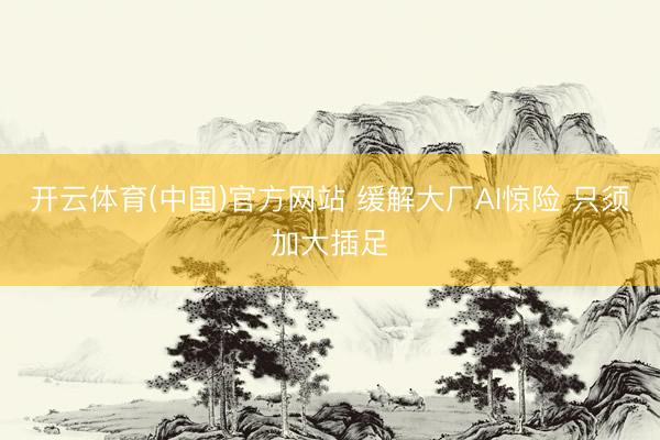 开云体育(中国)官方网站 缓解大厂AI惊险 只须加大插足