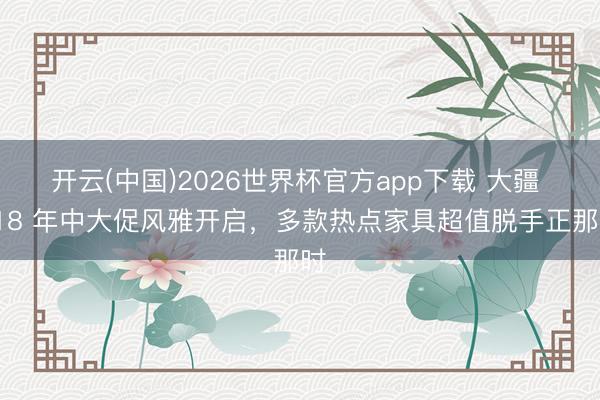 开云(中国)2026世界杯官方app下载 大疆 618 年中大促风雅开启，多款热点家具超值脱手正那时