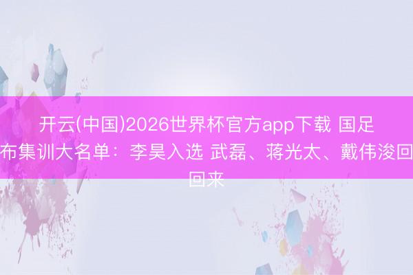 开云(中国)2026世界杯官方app下载 国足公布集训大名单：李昊入选 武磊、蒋光太、戴伟浚回来