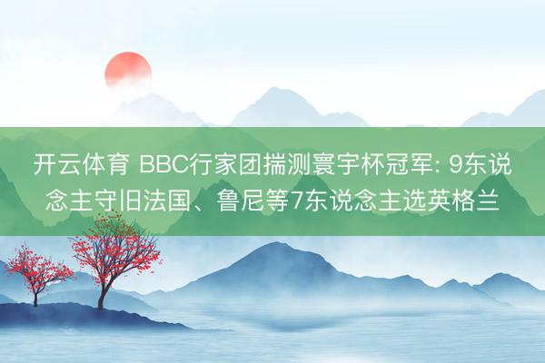开云体育 BBC行家团揣测寰宇杯冠军: 9东说念主守旧法国、鲁尼等7东说念主选英格兰