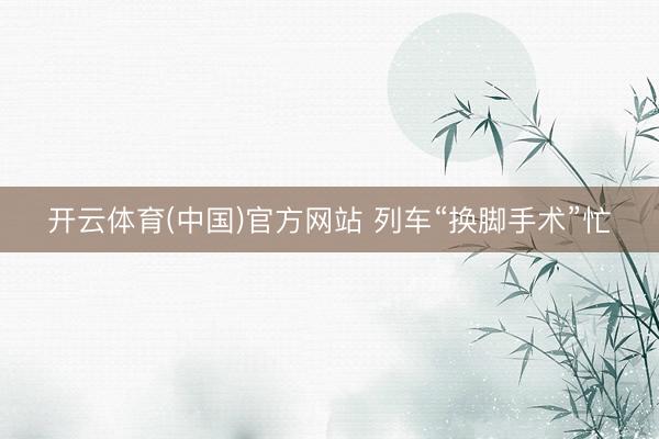 开云体育(中国)官方网站 列车“换脚手术”忙