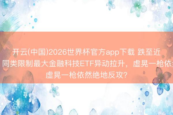 开云(中国)2026世界杯官方app下载 跌至近1年低位后，同类限制最大金融科技ETF异动拉升，虚晃一枪依然绝地反攻？